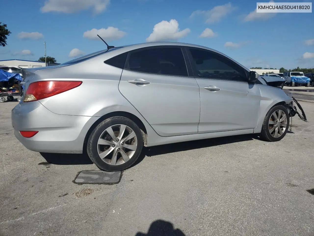2013 Hyundai Accent Gls VIN: KMHCU4AE5DU418020 Lot: 65092055