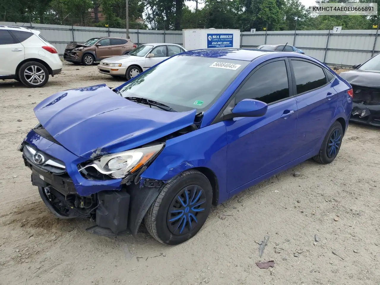 2014 Hyundai Accent Gls VIN: KMHCT4AE0EU666891 Lot: 56884045