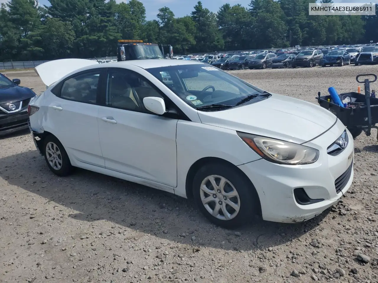 2014 Hyundai Accent Gls VIN: KMHCT4AE3EU686911 Lot: 65121105