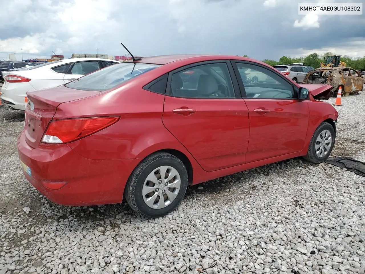 2016 Hyundai Accent Se VIN: KMHCT4AE0GU108302 Lot: 56210345
