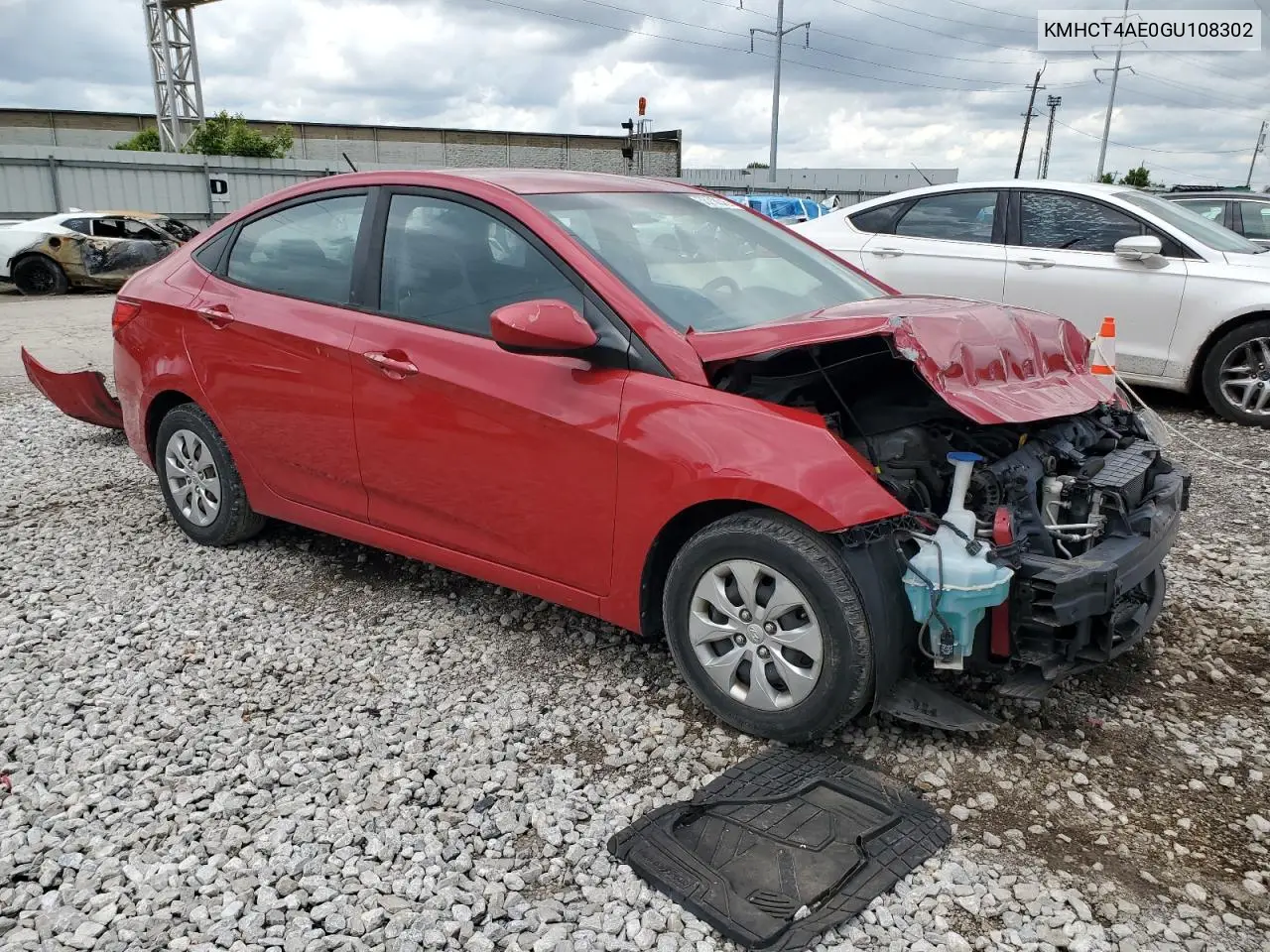 2016 Hyundai Accent Se VIN: KMHCT4AE0GU108302 Lot: 56210345