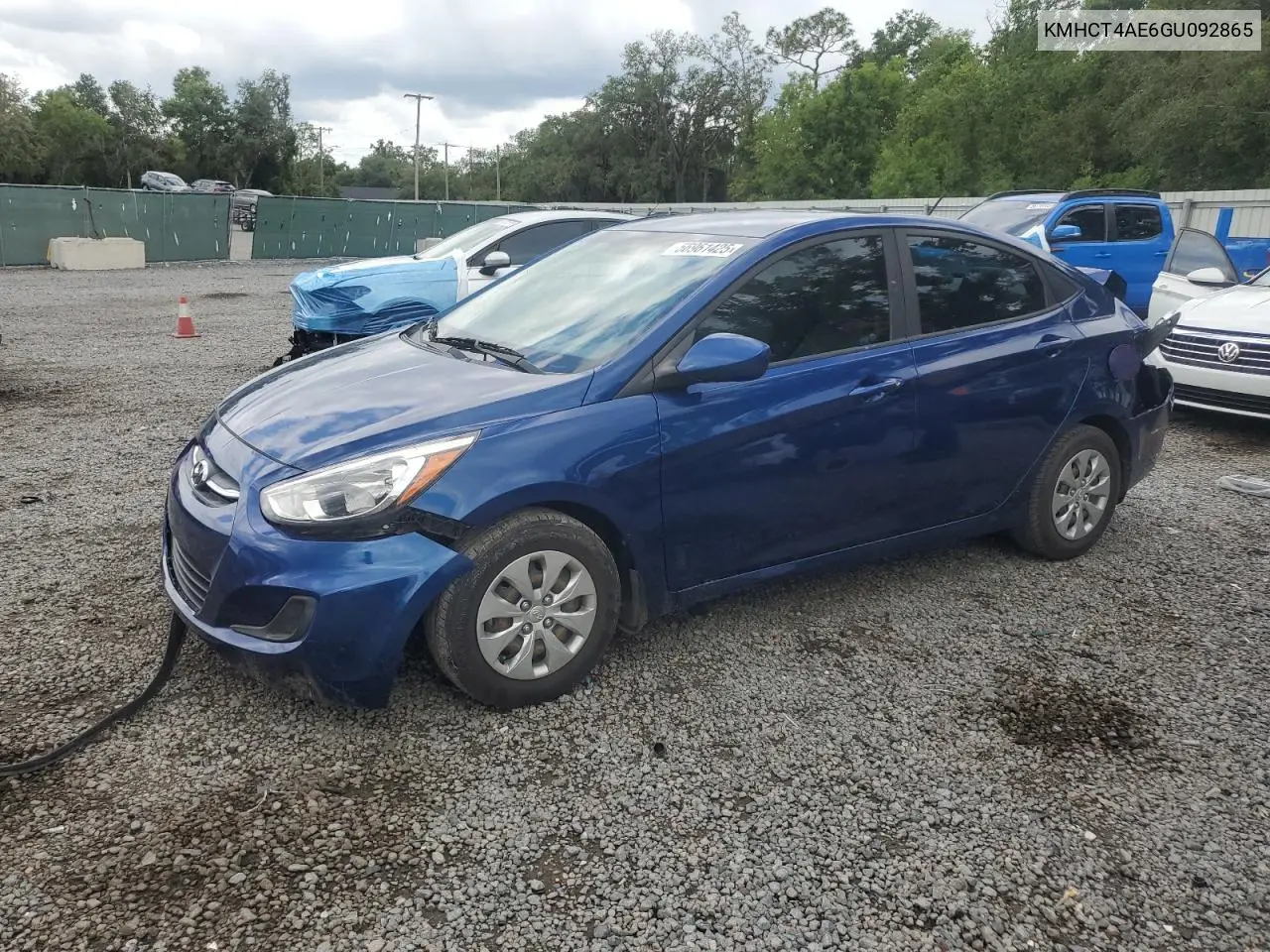 2016 Hyundai Accent Se VIN: KMHCT4AE6GU092865 Lot: 56961425