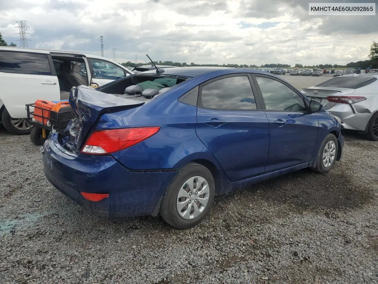 2016 Hyundai Accent Se VIN: KMHCT4AE6GU092865 Lot: 56961425