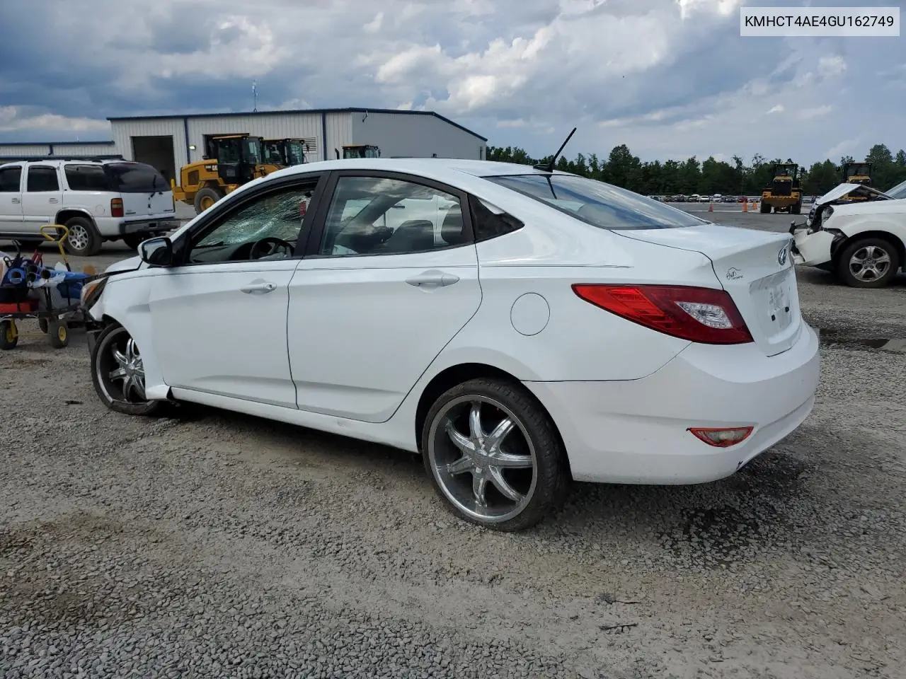 2016 Hyundai Accent Se VIN: KMHCT4AE4GU162749 Lot: 57139235