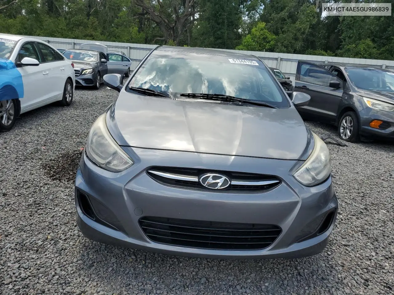 2016 Hyundai Accent Se VIN: KMHCT4AE5GU986839 Lot: 61344195