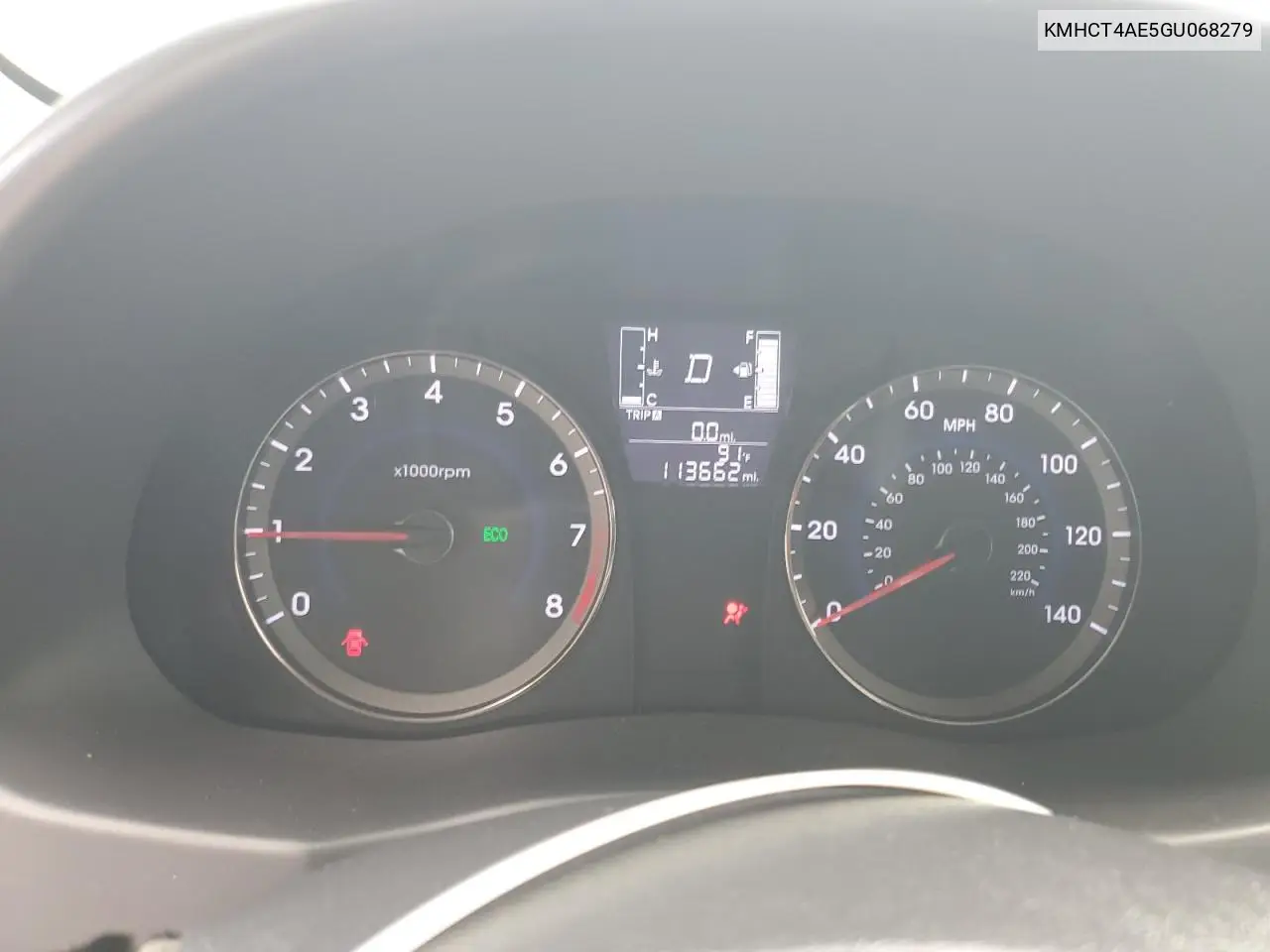 2016 Hyundai Accent Se VIN: KMHCT4AE5GU068279 Lot: 62215275