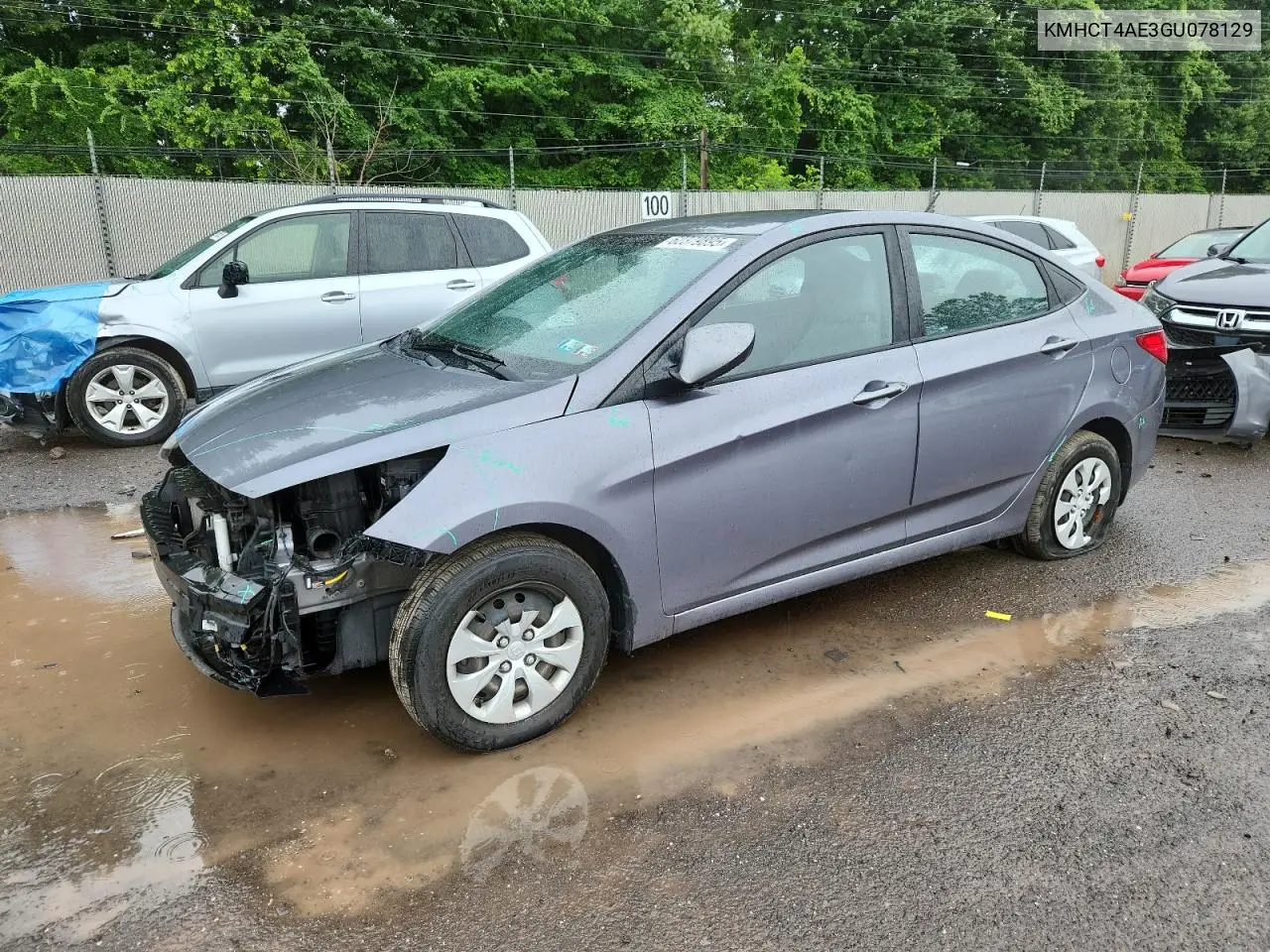 2016 Hyundai Accent Se VIN: KMHCT4AE3GU078129 Lot: 62379895
