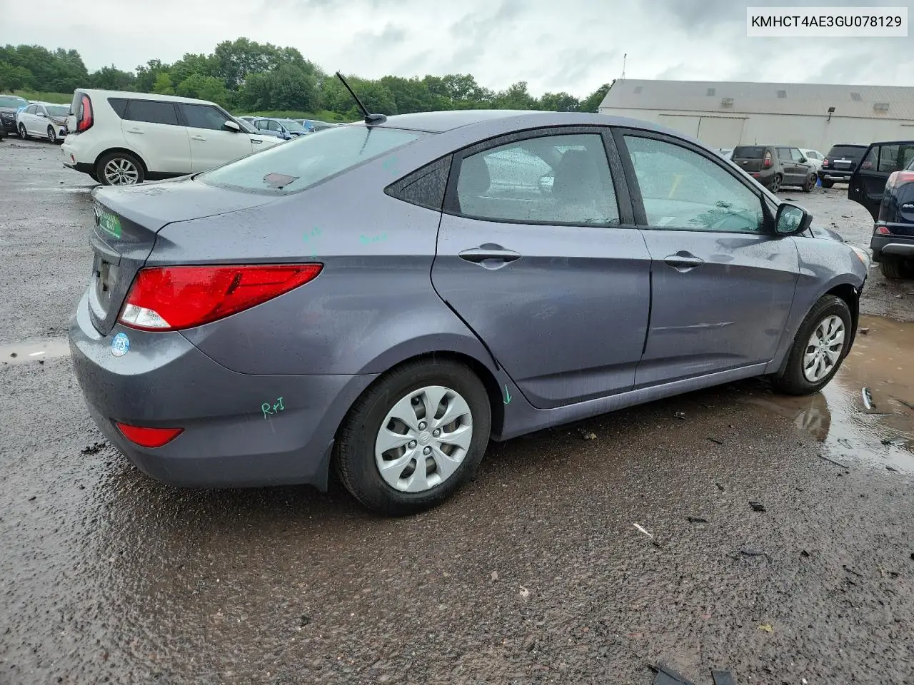 2016 Hyundai Accent Se VIN: KMHCT4AE3GU078129 Lot: 62379895