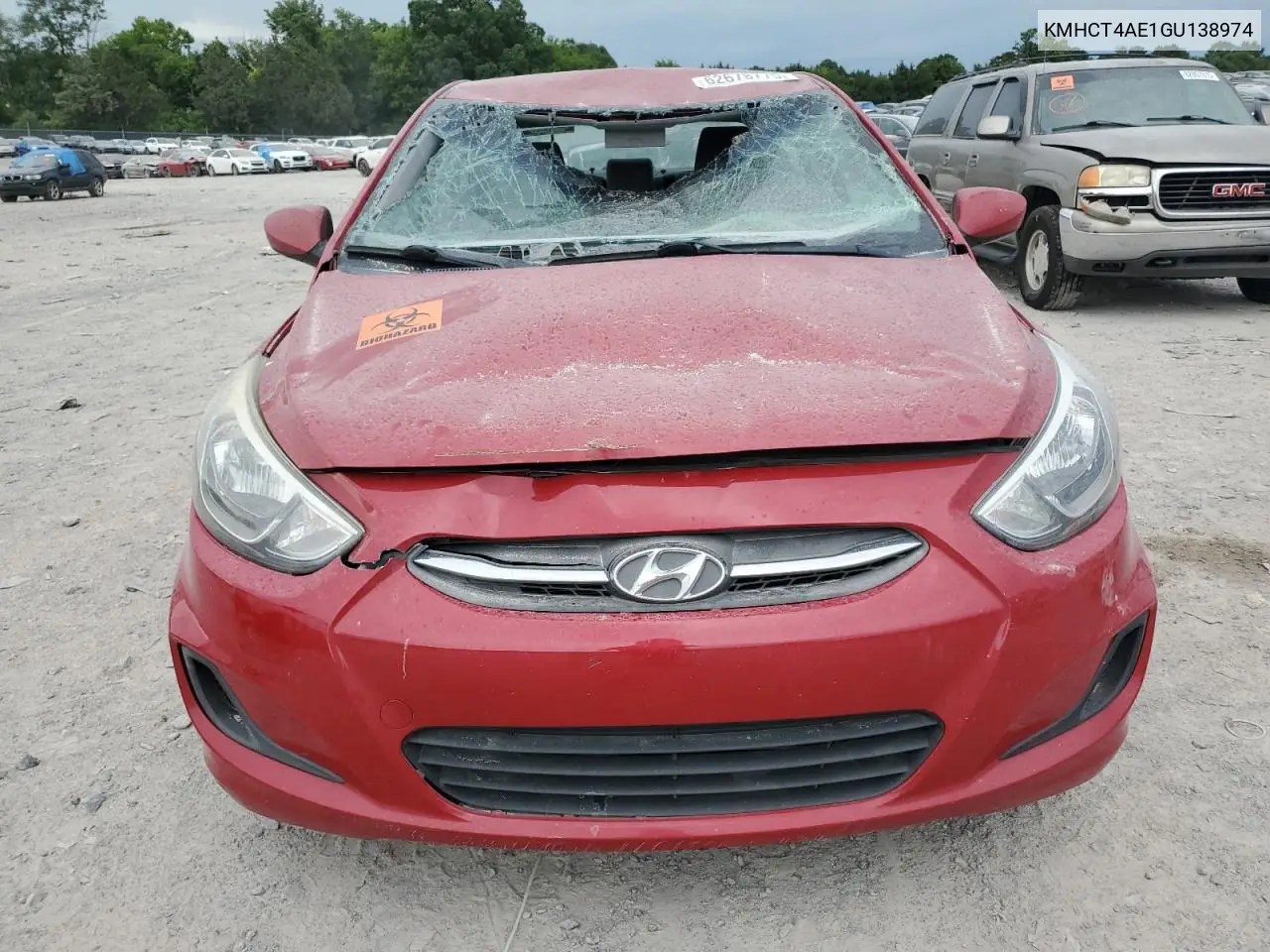 2016 Hyundai Accent Se VIN: KMHCT4AE1GU138974 Lot: 62678775