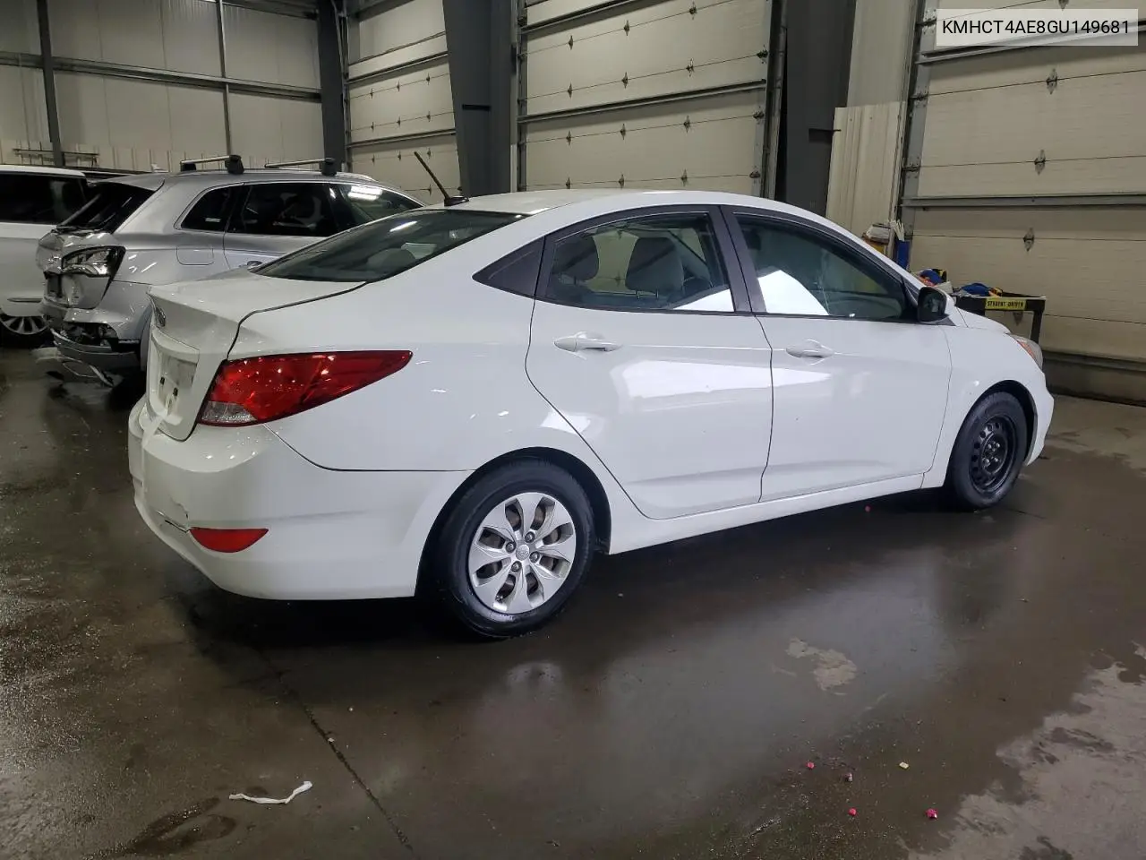 2016 Hyundai Accent Se VIN: KMHCT4AE8GU149681 Lot: 65191705