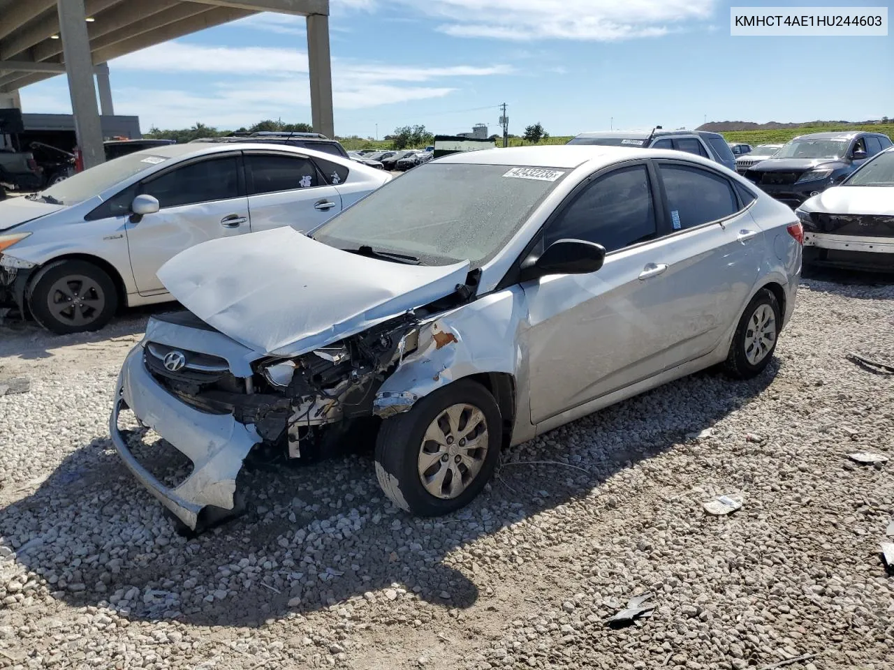 2017 Hyundai Accent Se VIN: KMHCT4AE1HU244603 Lot: 42432235