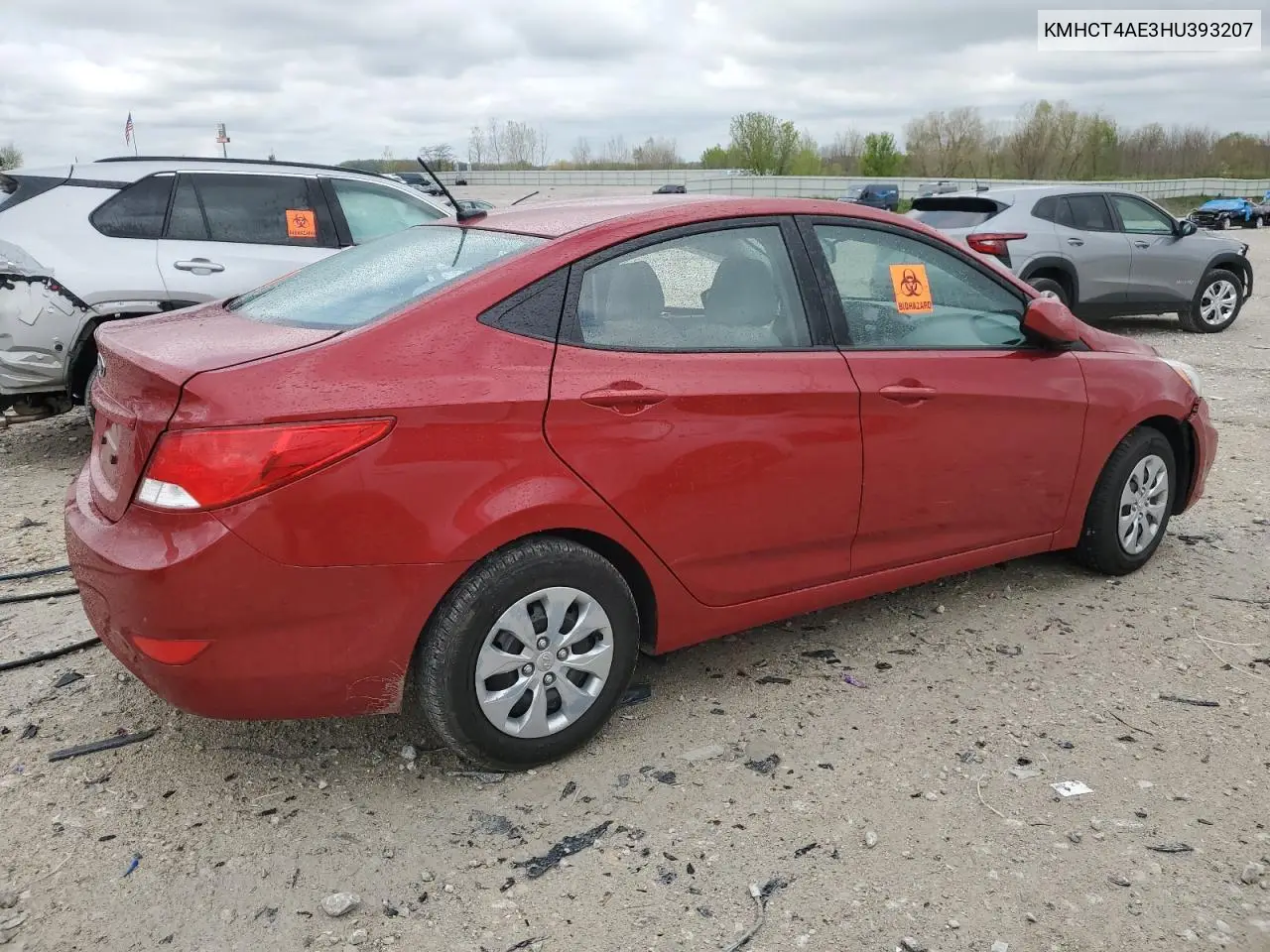 2017 Hyundai Accent Se VIN: KMHCT4AE3HU393207 Lot: 55763445
