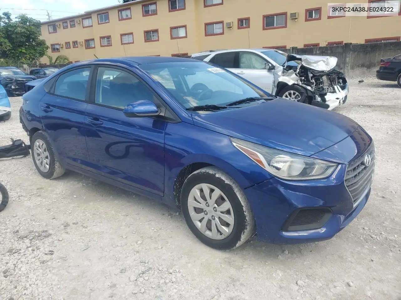 2018 Hyundai Accent Se VIN: 3KPC24A38JE024322 Lot: 56399135