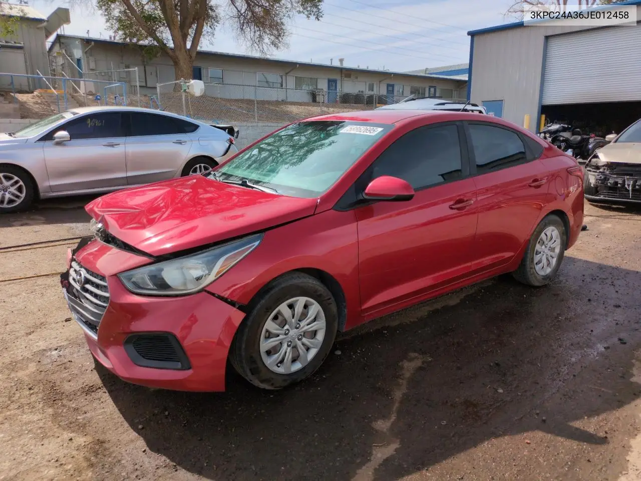 2018 Hyundai Accent Se VIN: 3KPC24A36JE012458 Lot: 58862695