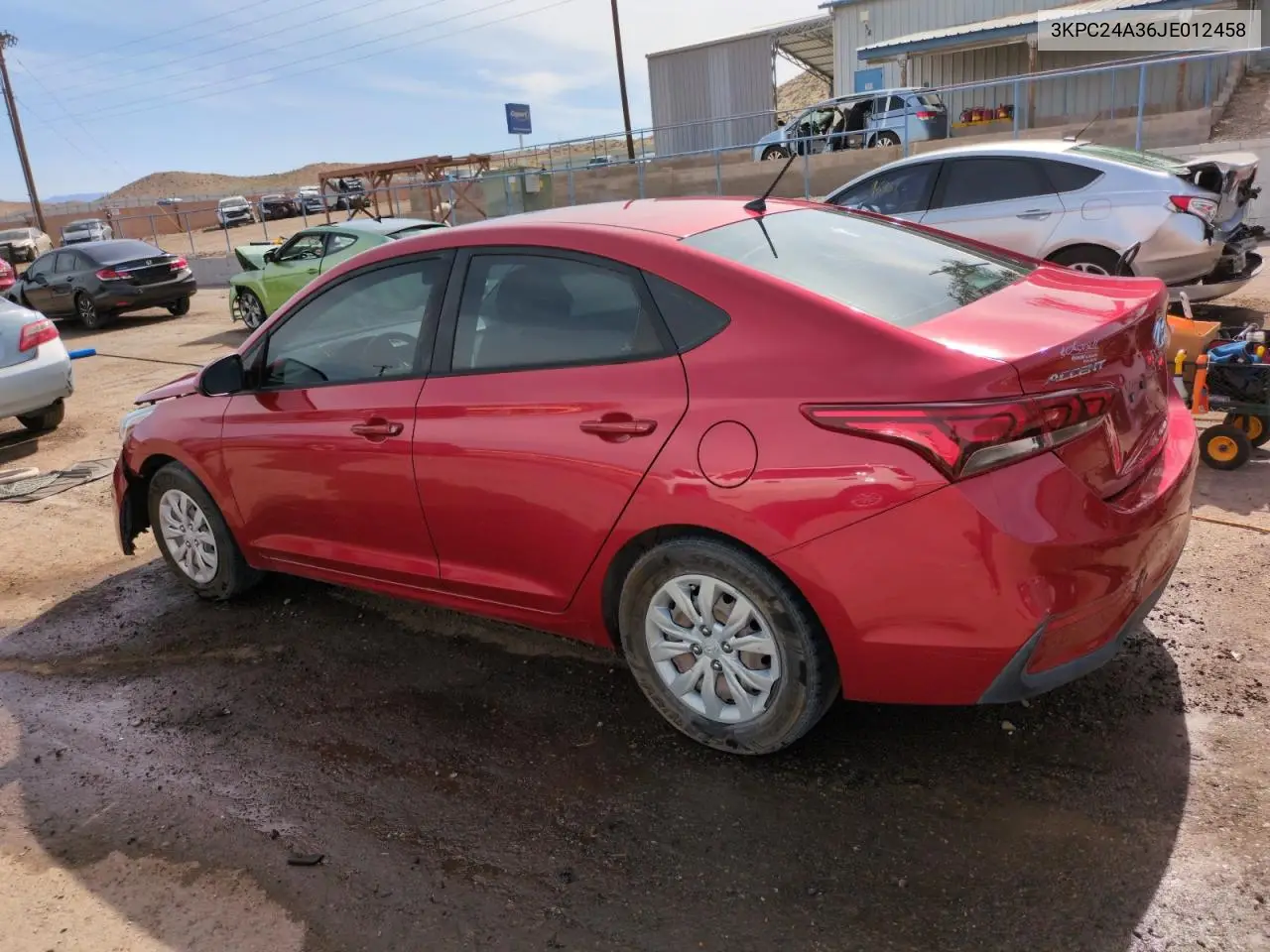 2018 Hyundai Accent Se VIN: 3KPC24A36JE012458 Lot: 58862695