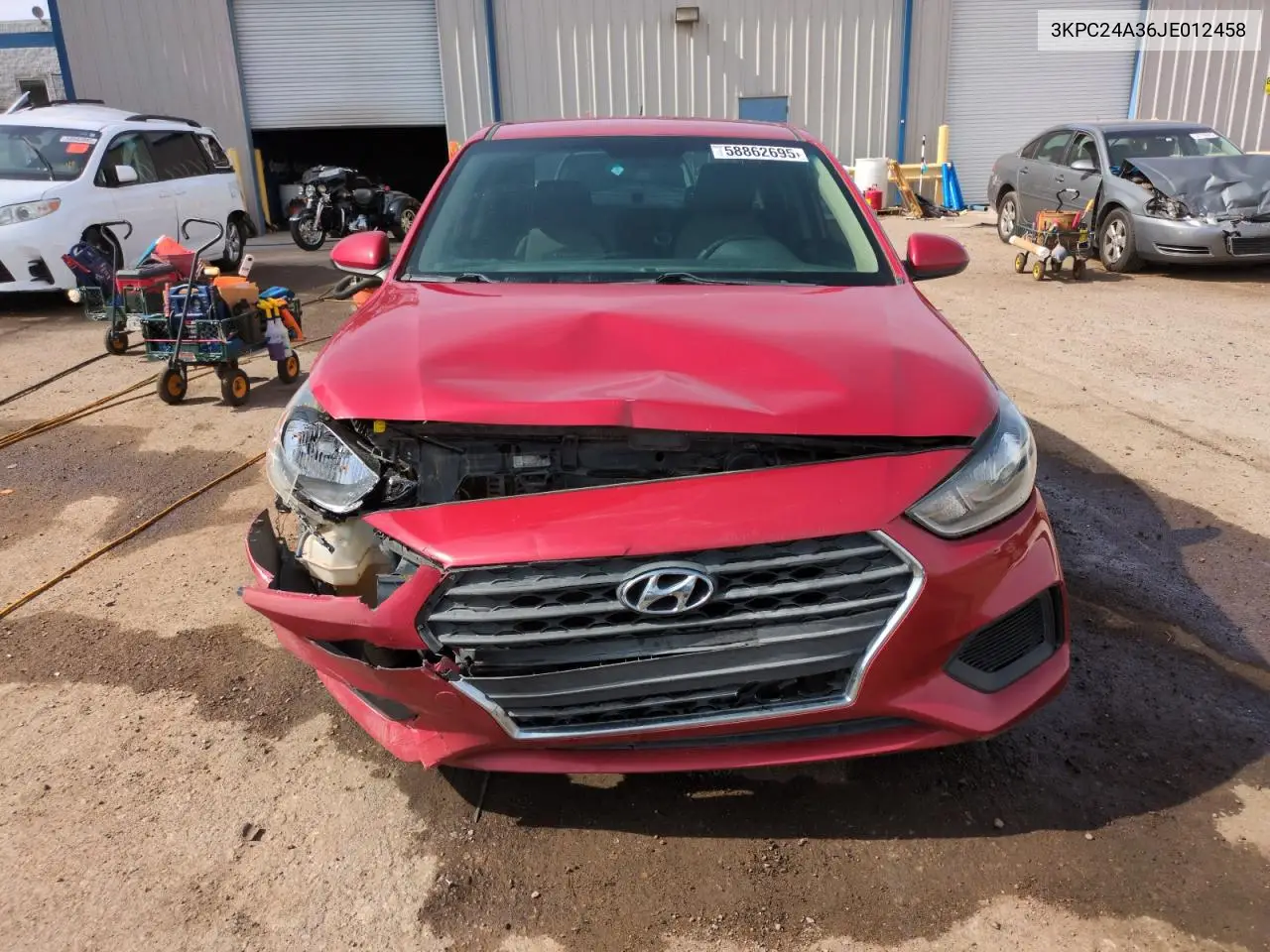 2018 Hyundai Accent Se VIN: 3KPC24A36JE012458 Lot: 58862695
