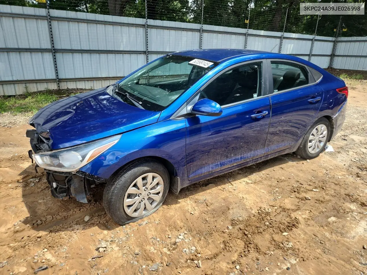2018 Hyundai Accent Se VIN: 3KPC24A39JE026998 Lot: 62899145