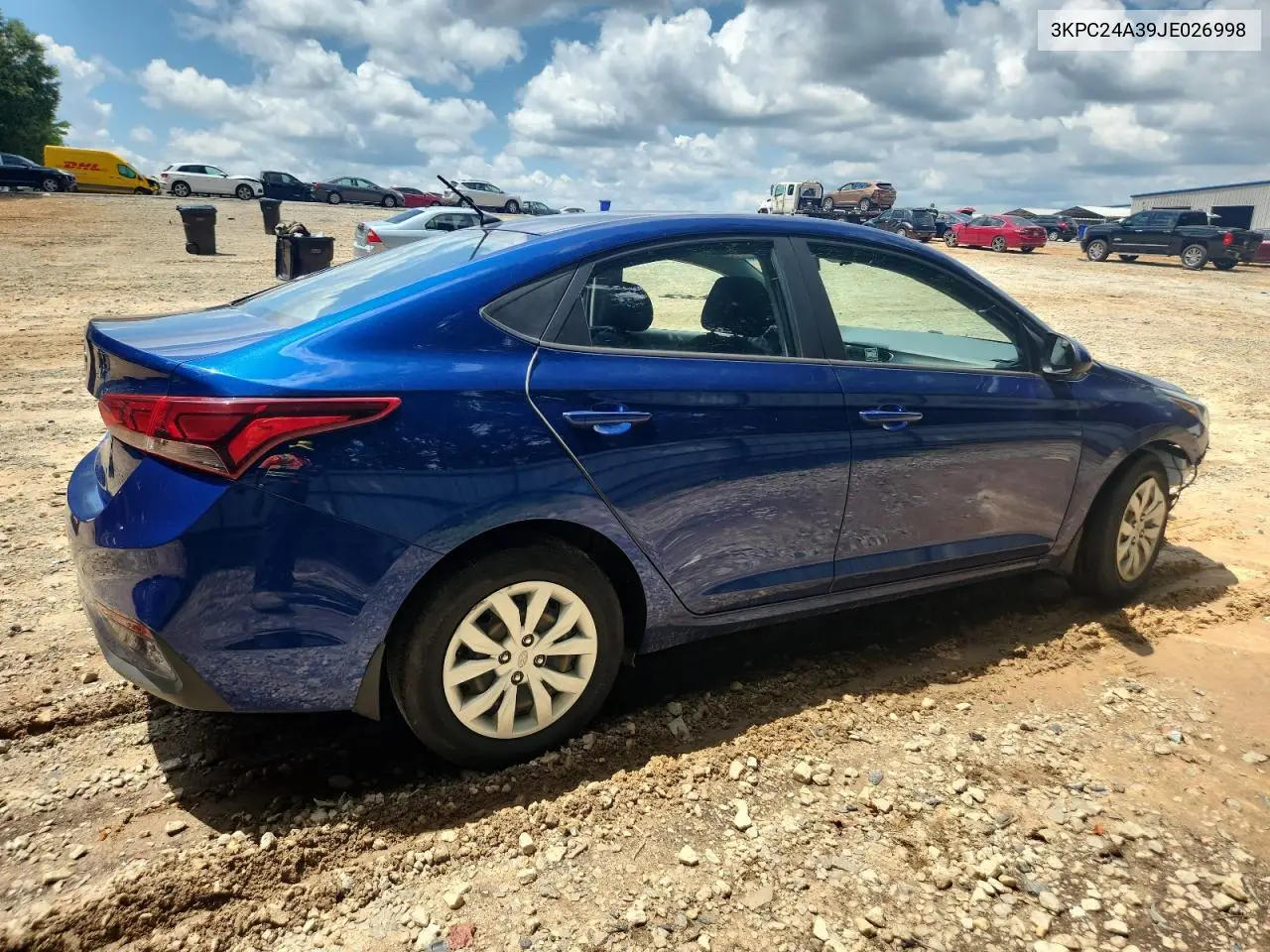 2018 Hyundai Accent Se VIN: 3KPC24A39JE026998 Lot: 62899145