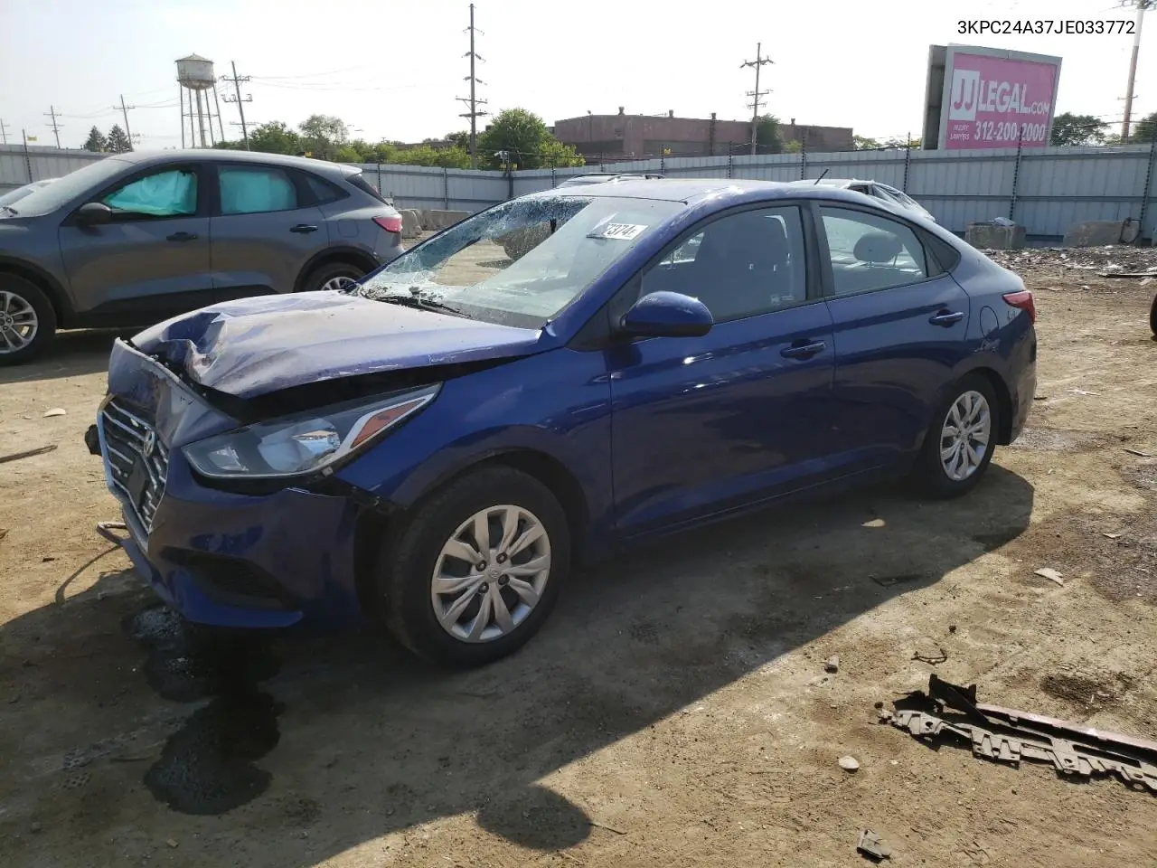2018 Hyundai Accent Se VIN: 3KPC24A37JE033772 Lot: 87449404