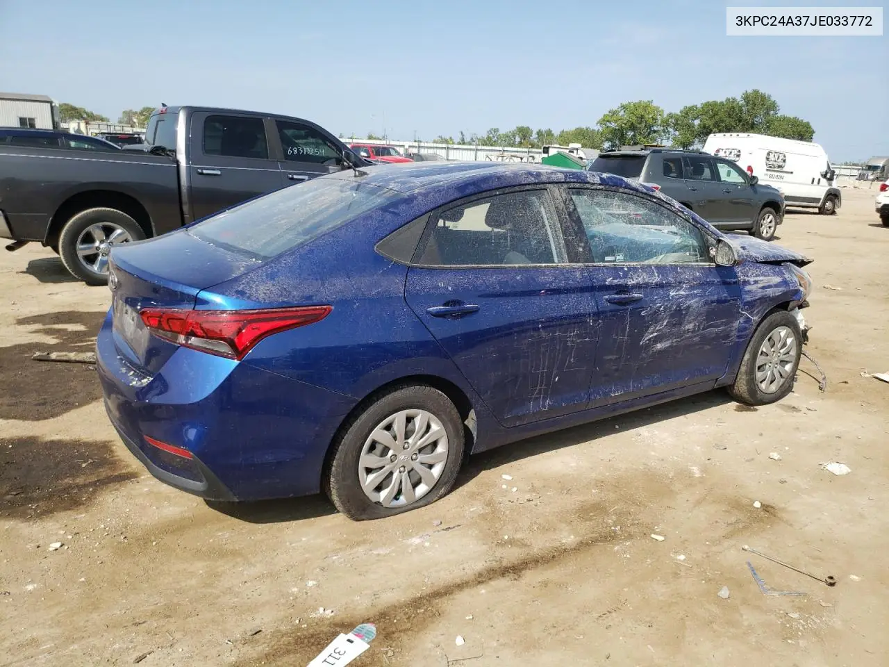 2018 Hyundai Accent Se VIN: 3KPC24A37JE033772 Lot: 87449404