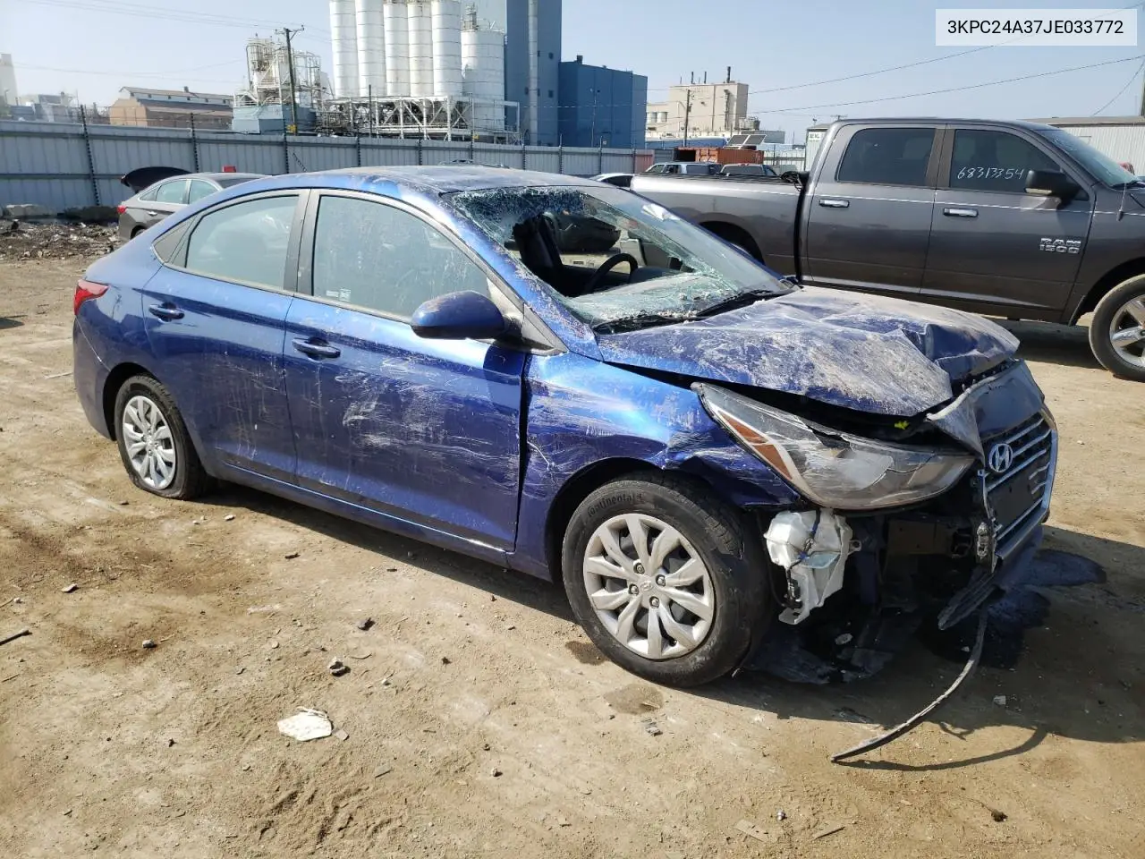 2018 Hyundai Accent Se VIN: 3KPC24A37JE033772 Lot: 87449404