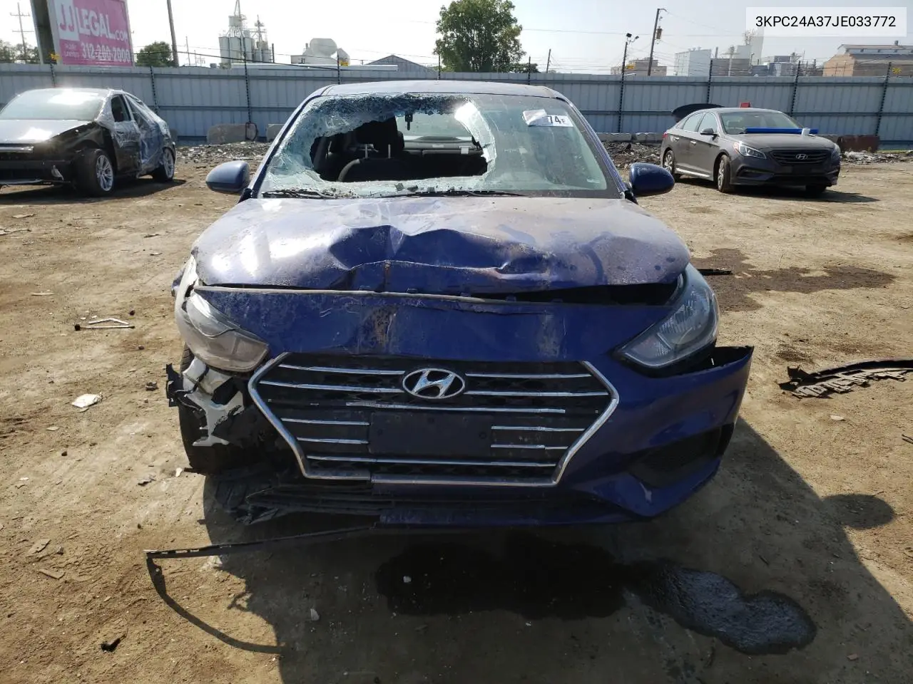 2018 Hyundai Accent Se VIN: 3KPC24A37JE033772 Lot: 87449404