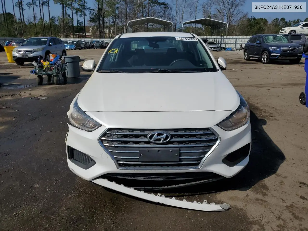 2019 Hyundai Accent Se VIN: 3KPC24A31KE071936 Lot: 43741605