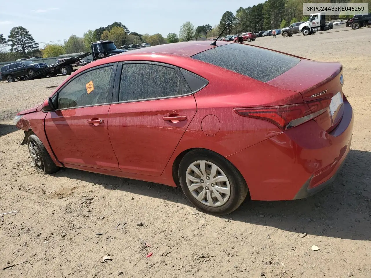 2019 Hyundai Accent Se VIN: 3KPC24A33KE046259 Lot: 50394005