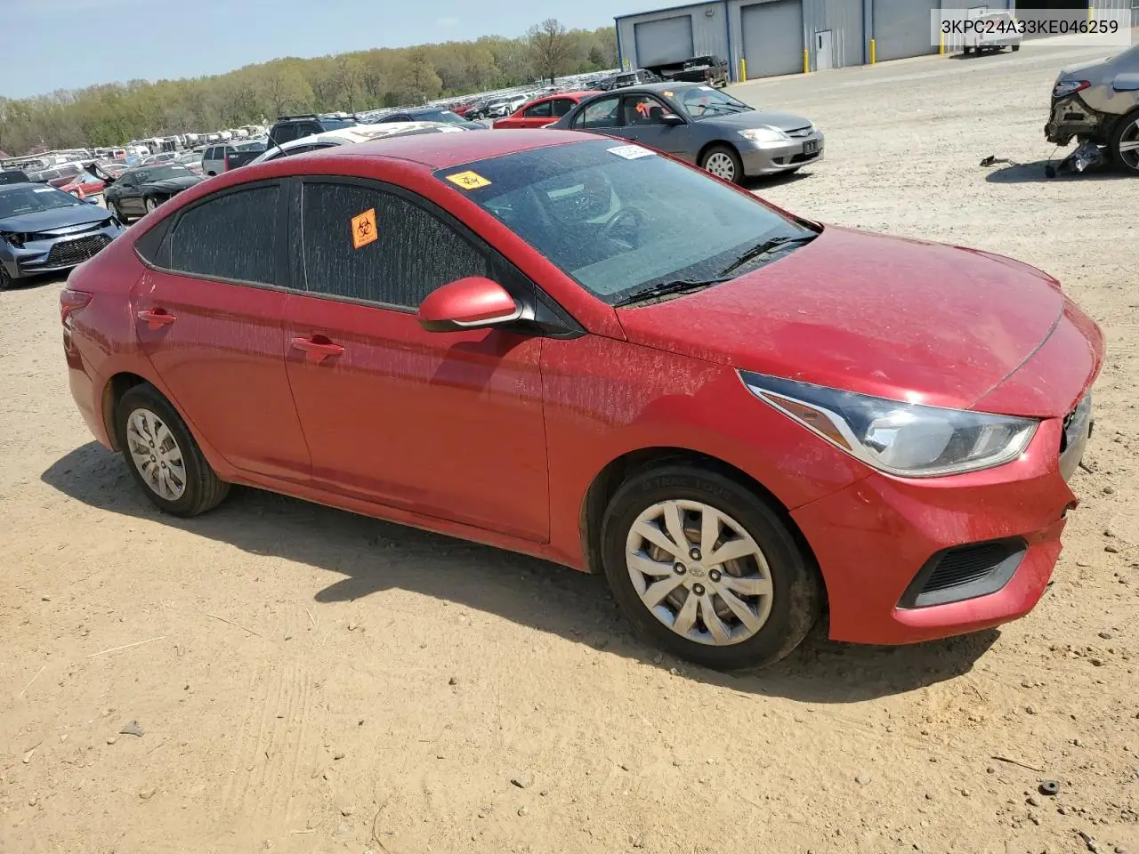 2019 Hyundai Accent Se VIN: 3KPC24A33KE046259 Lot: 50394005