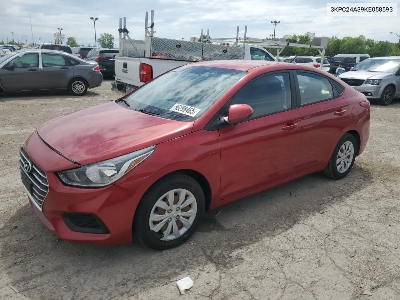 2019 Hyundai Accent Se VIN: 3KPC24A39KE058593 Lot: 56298465