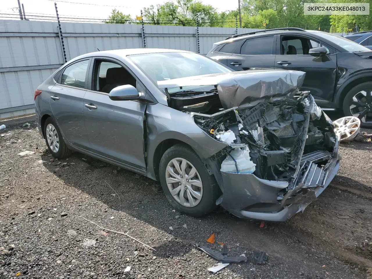 2019 Hyundai Accent Se VIN: 3KPC24A33KE048013 Lot: 56878705