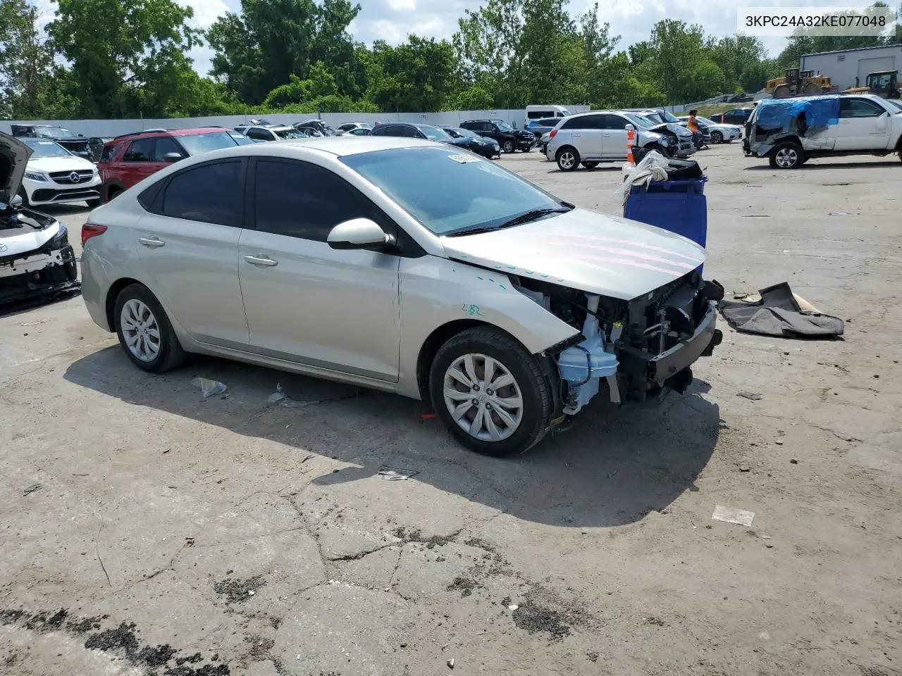 2019 Hyundai Accent Se VIN: 3KPC24A32KE077048 Lot: 61851215
