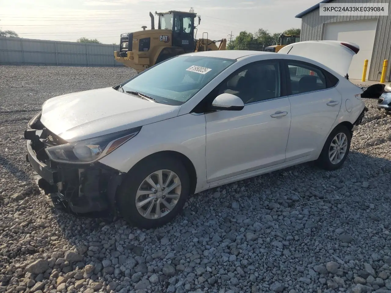 2019 Hyundai Accent Se VIN: 3KPC24A33KE039084 Lot: 61950025