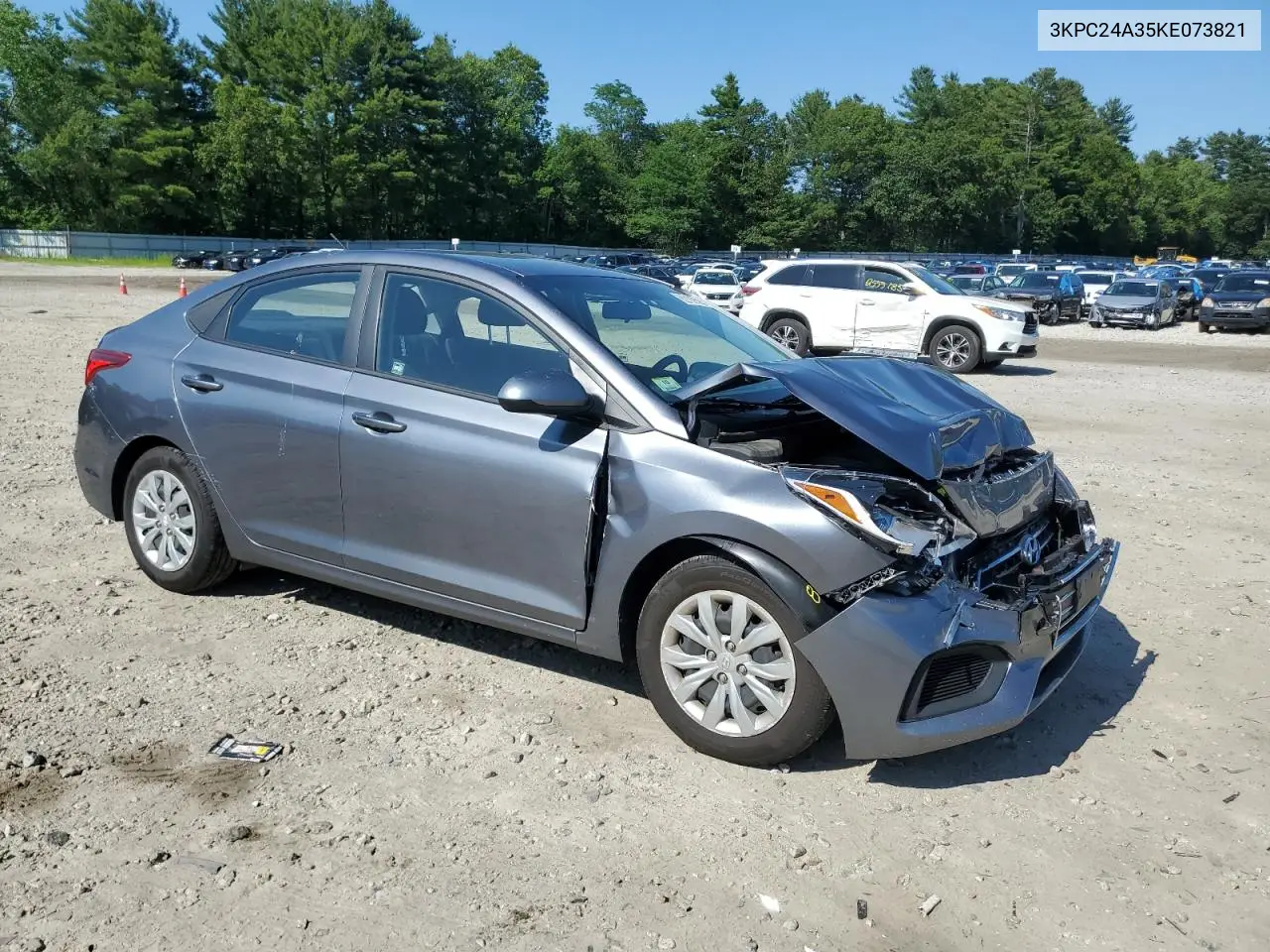 2019 Hyundai Accent Se VIN: 3KPC24A35KE073821 Lot: 62190585