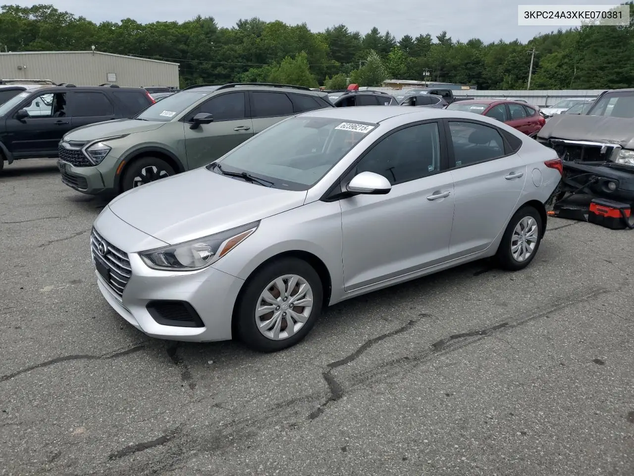 2019 Hyundai Accent Se VIN: 3KPC24A3XKE070381 Lot: 62396215