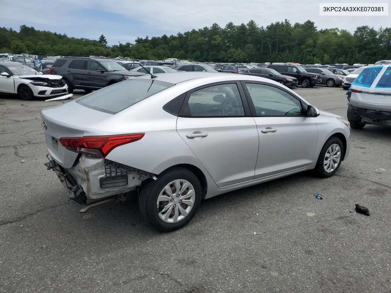 2019 Hyundai Accent Se VIN: 3KPC24A3XKE070381 Lot: 62396215