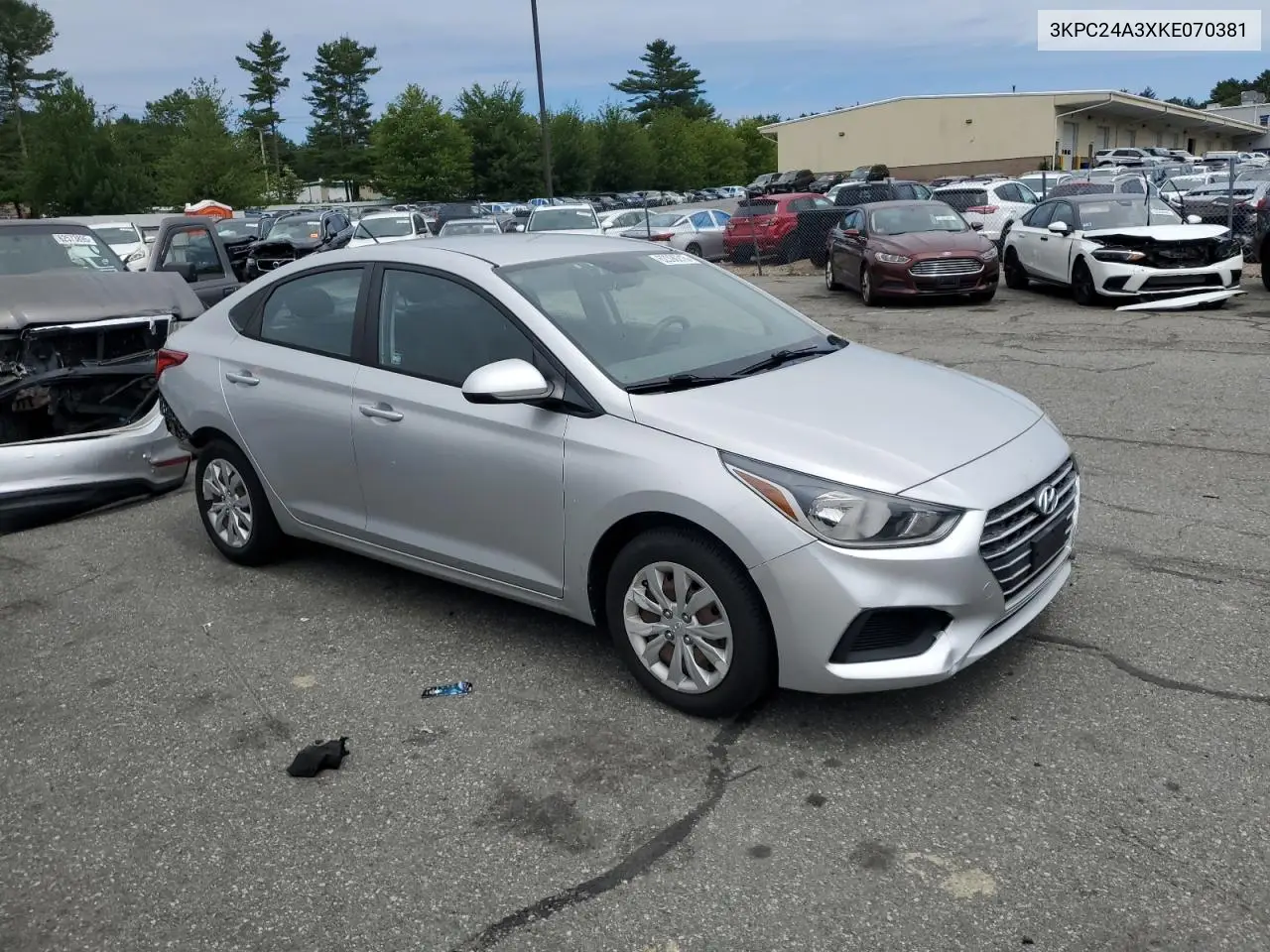 2019 Hyundai Accent Se VIN: 3KPC24A3XKE070381 Lot: 62396215