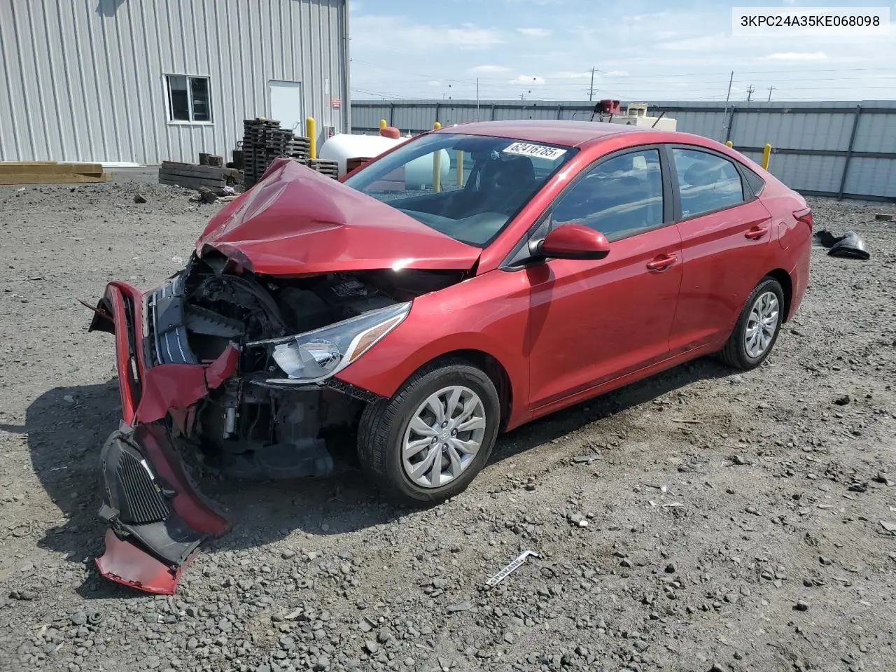 2019 Hyundai Accent Se VIN: 3KPC24A35KE068098 Lot: 62416785