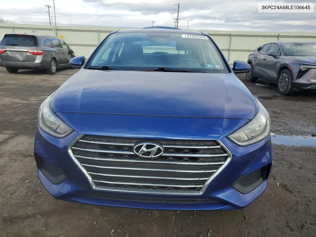 2020 Hyundai Accent Se VIN: 3KPC24A68LE106645 Lot: 47553355