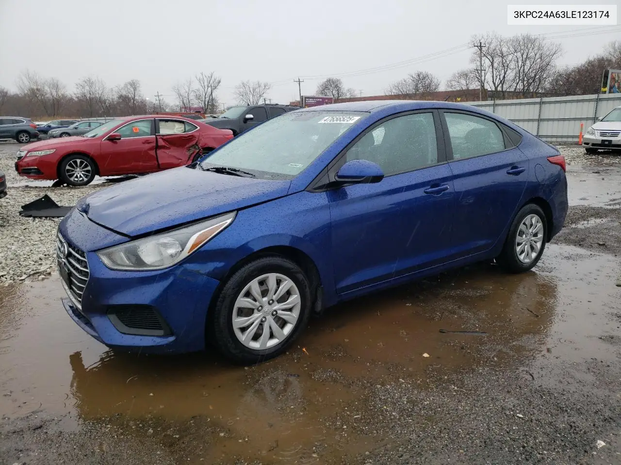 2020 Hyundai Accent Se VIN: 3KPC24A63LE123174 Lot: 47656525