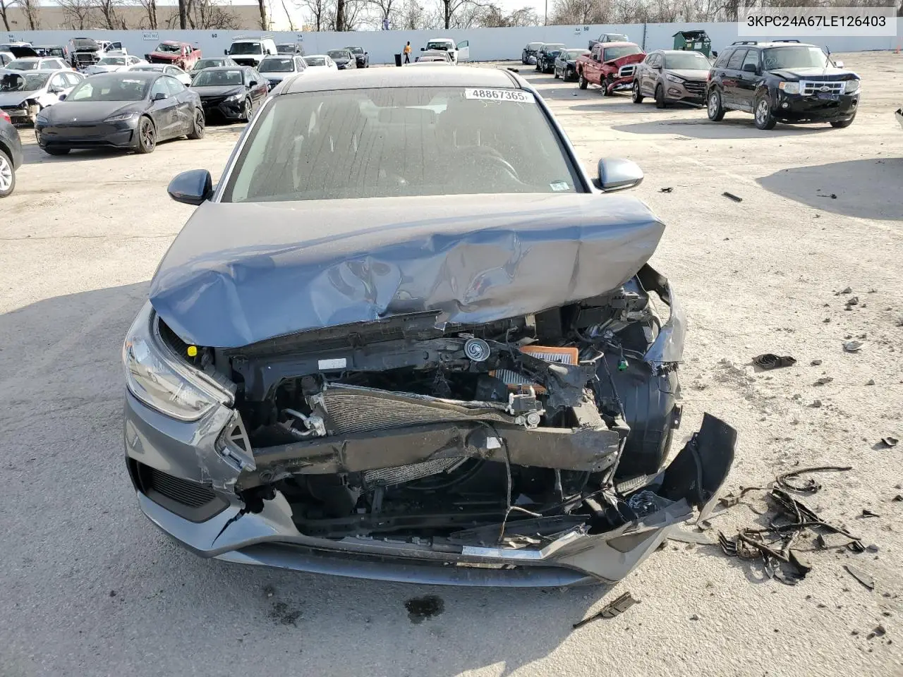 2020 Hyundai Accent Se VIN: 3KPC24A67LE126403 Lot: 48867365