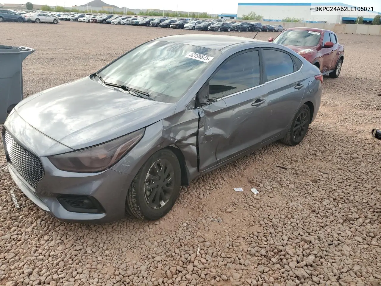 2020 Hyundai Accent Se VIN: 3KPC24A62LE105071 Lot: 52195675