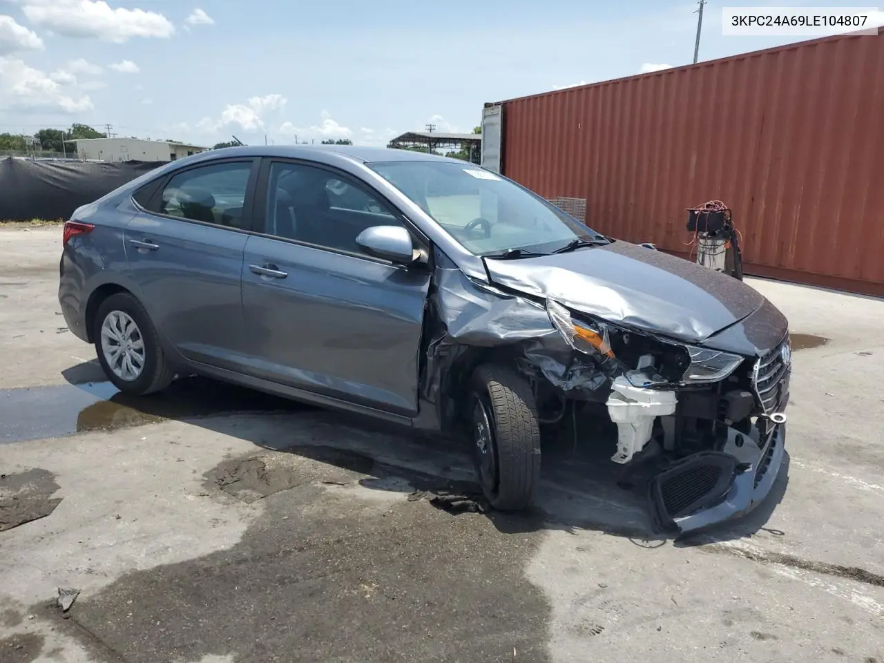 2020 Hyundai Accent Se VIN: 3KPC24A69LE104807 Lot: 55867175