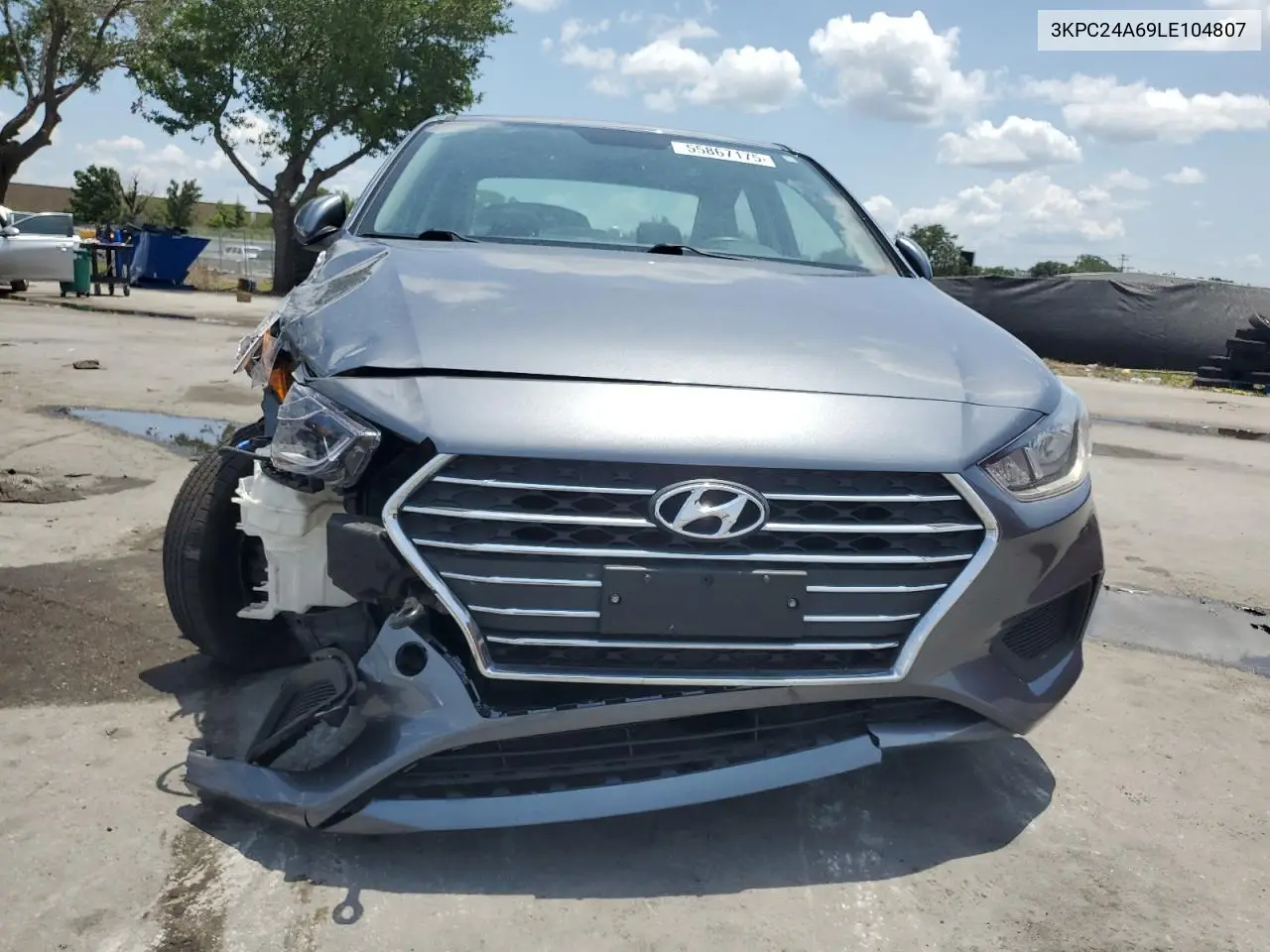 2020 Hyundai Accent Se VIN: 3KPC24A69LE104807 Lot: 55867175