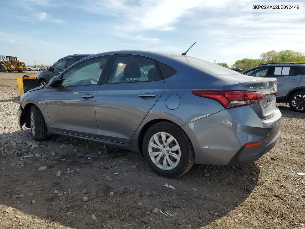 2020 Hyundai Accent Se VIN: 3KPC24A62LE092449 Lot: 55903875