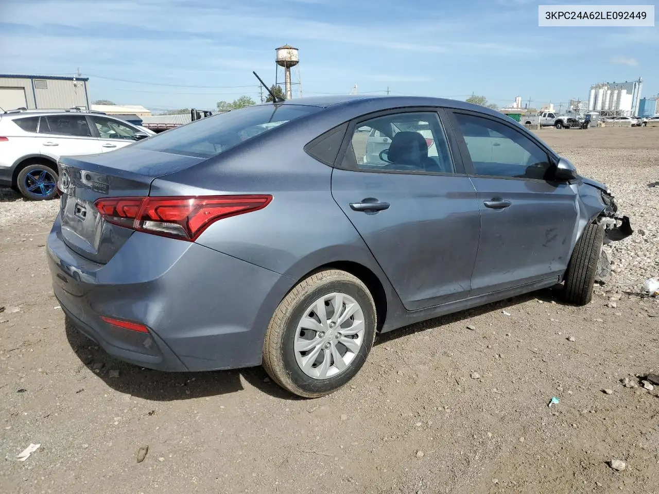2020 Hyundai Accent Se VIN: 3KPC24A62LE092449 Lot: 55903875