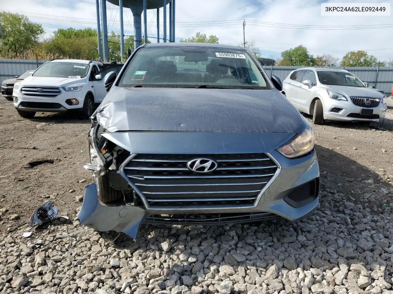 2020 Hyundai Accent Se VIN: 3KPC24A62LE092449 Lot: 55903875