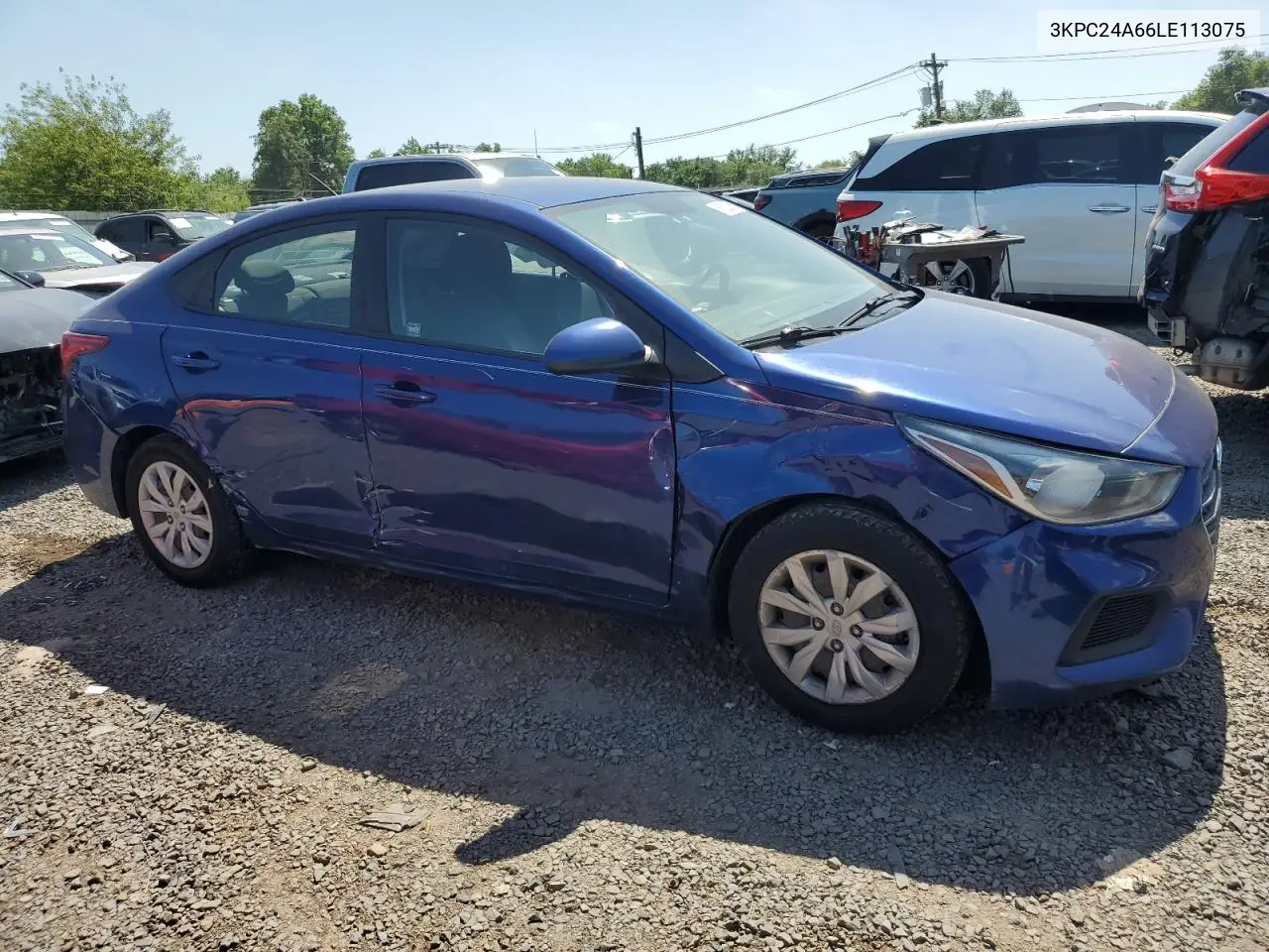2020 Hyundai Accent Se VIN: 3KPC24A66LE113075 Lot: 61628055