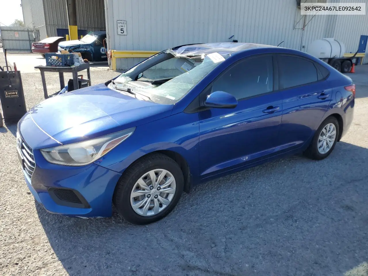 2020 Hyundai Accent Se VIN: 3KPC24A67LE092642 Lot: 61659885