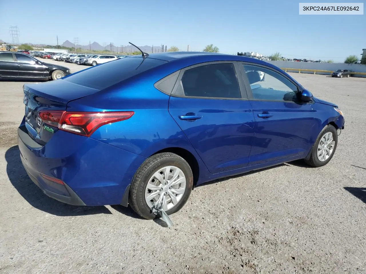 2020 Hyundai Accent Se VIN: 3KPC24A67LE092642 Lot: 61659885
